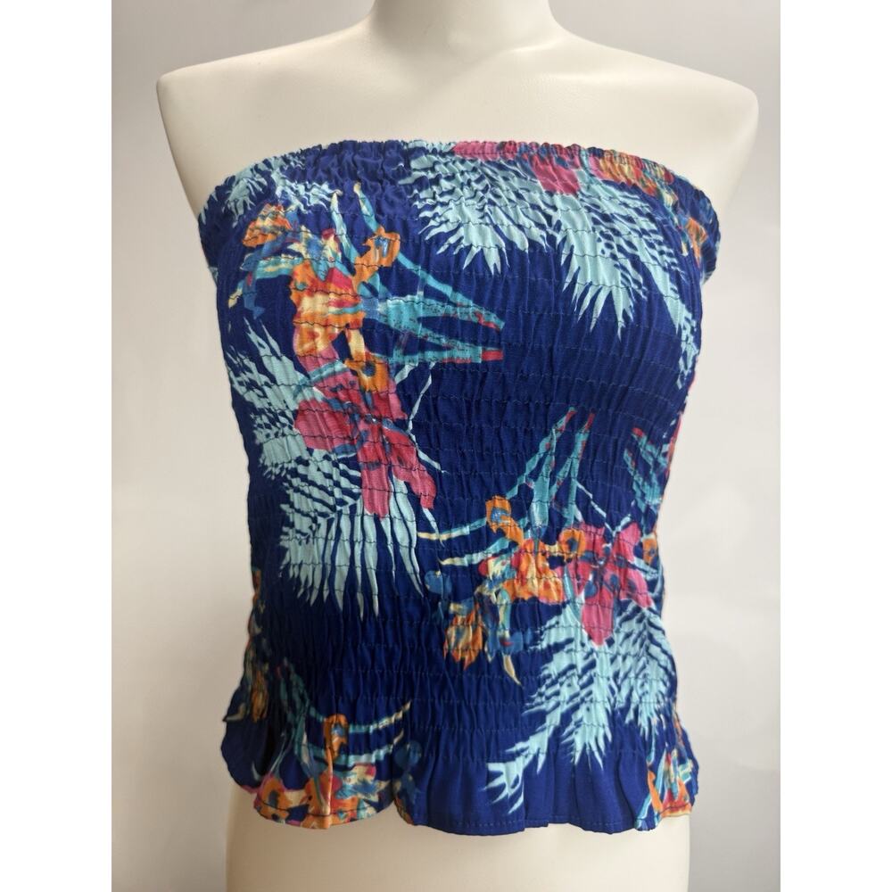 Style Envy Blue Floral Blouse Women’s Size S/M